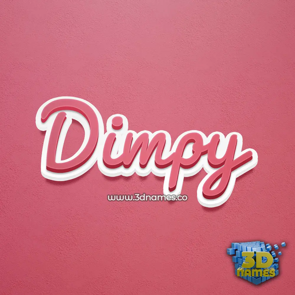 dimpy in Red Scribble style - 3D name wallpaper