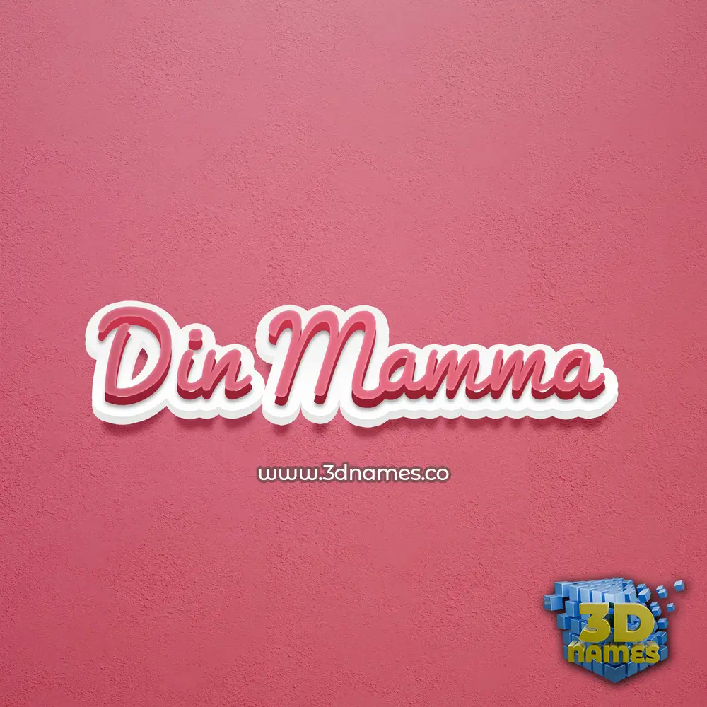 din mamma in Red Scribble style - 3D name wallpaper