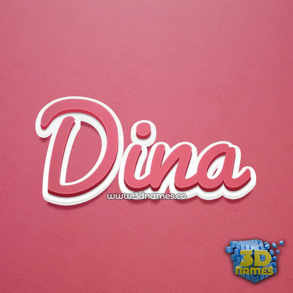 dina in Red Scribble style - 3D name wallpaper