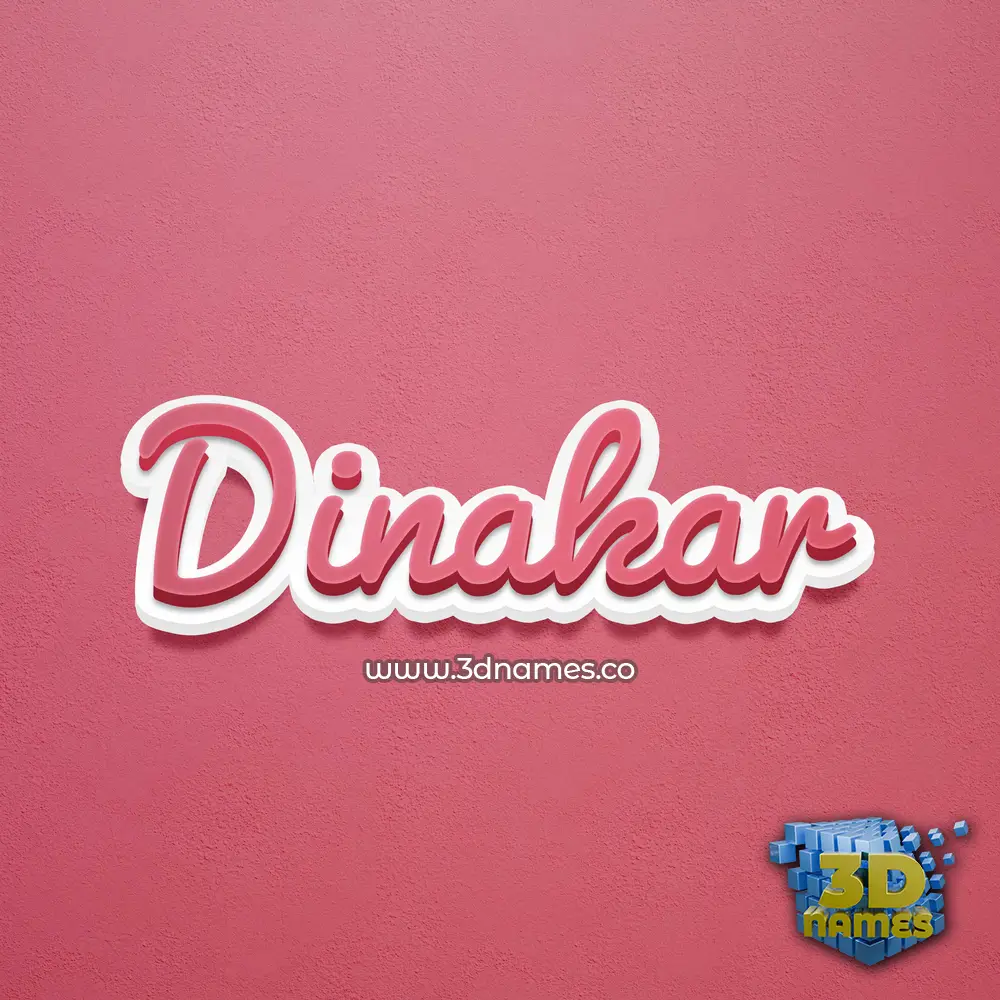 dinakar in Red Scribble style - 3D name wallpaper