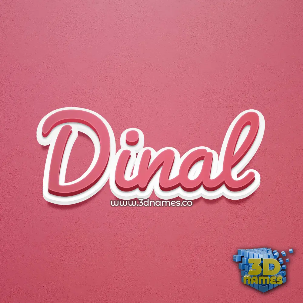 dinal in Red Scribble style - 3D name wallpaper