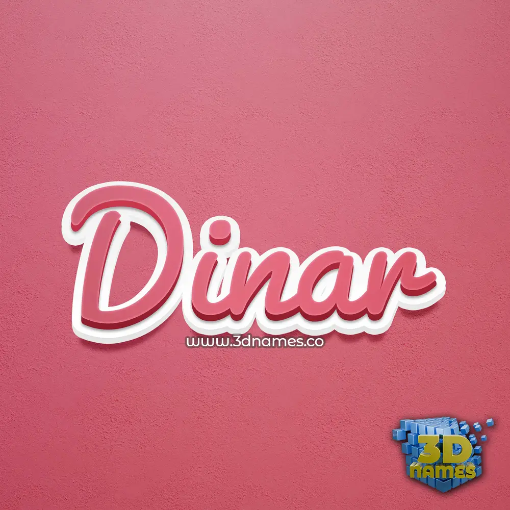 dinar in Red Scribble style - 3D name wallpaper