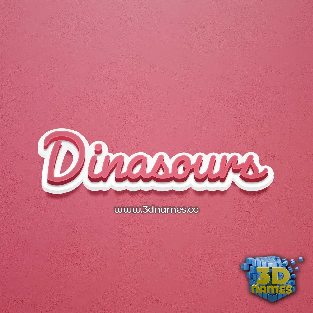 dinasours in Red Scribble style - 3D name wallpaper