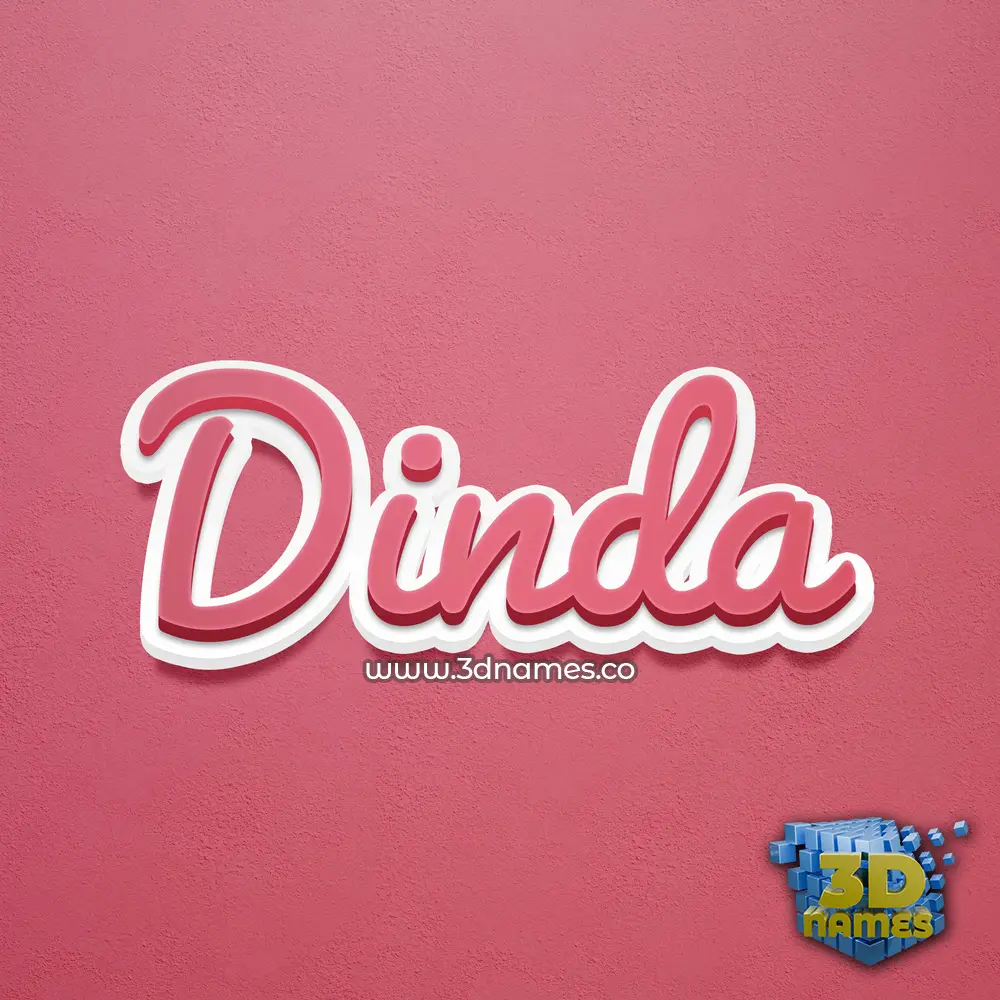 dinda in Red Scribble style - 3D name wallpaper
