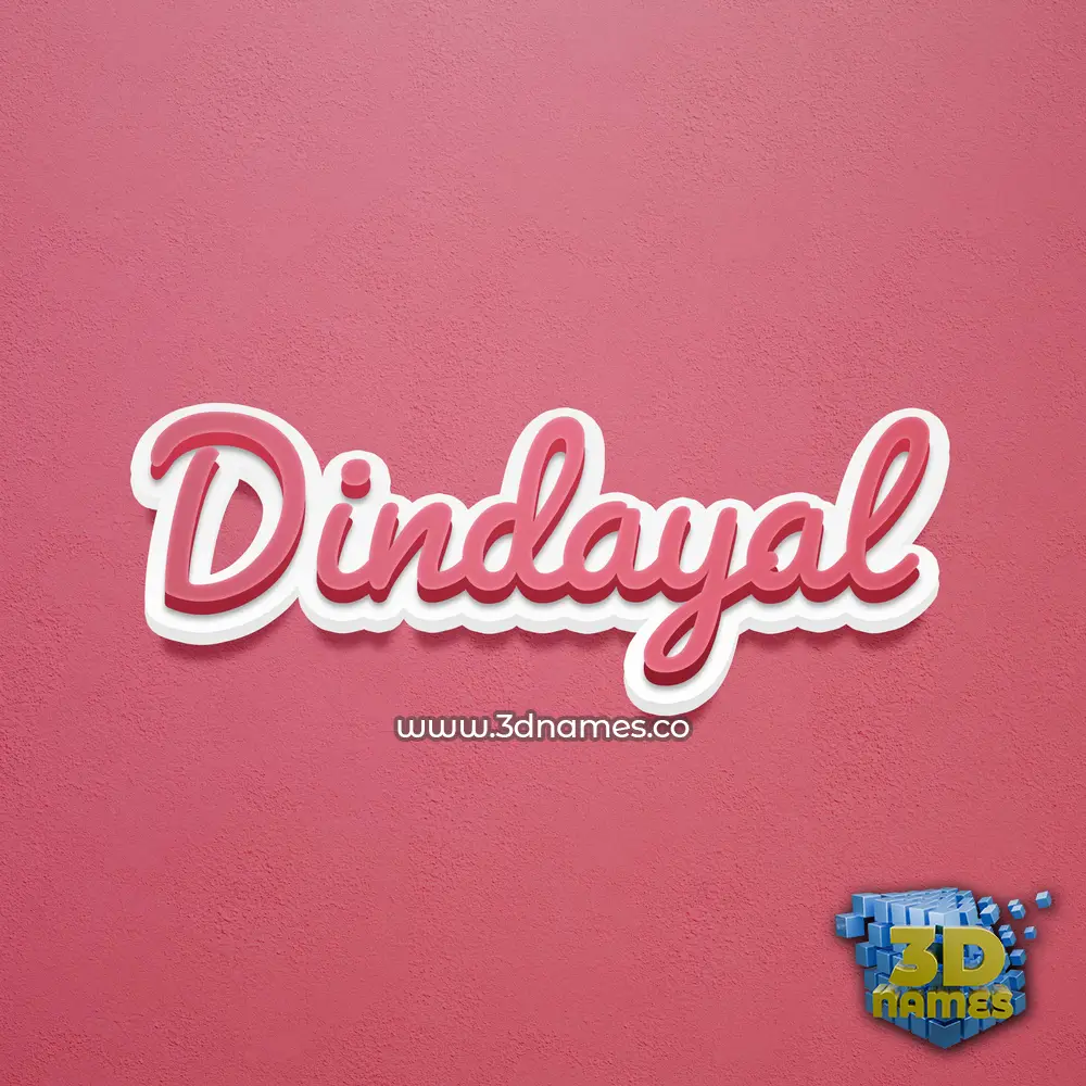 dindayal in Red Scribble style - 3D name wallpaper