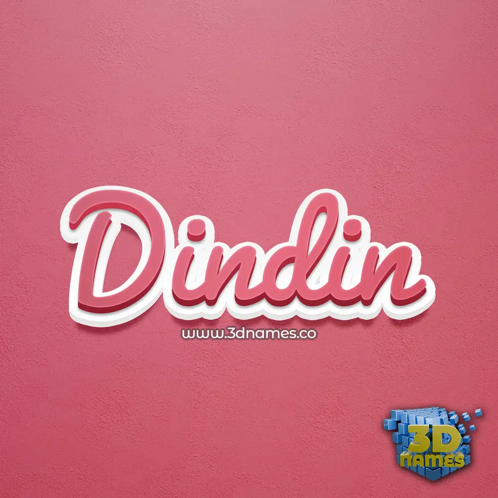 dindin in Red Scribble style - 3D name wallpaper