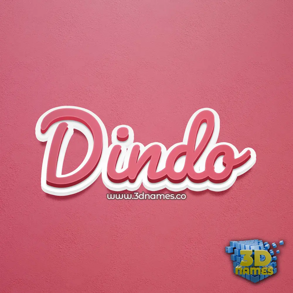 dindo in Red Scribble style - 3D name wallpaper