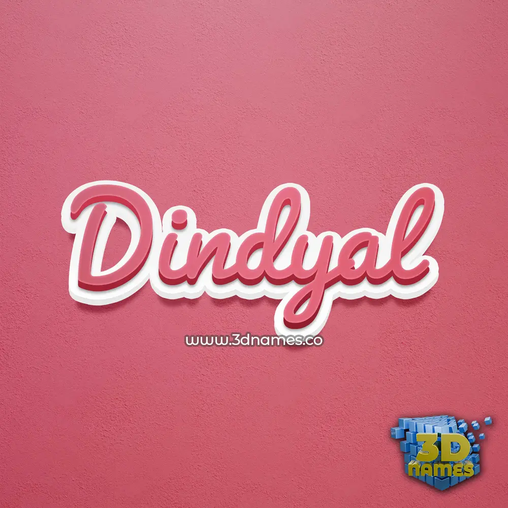 dindyal in Red Scribble style - 3D name wallpaper