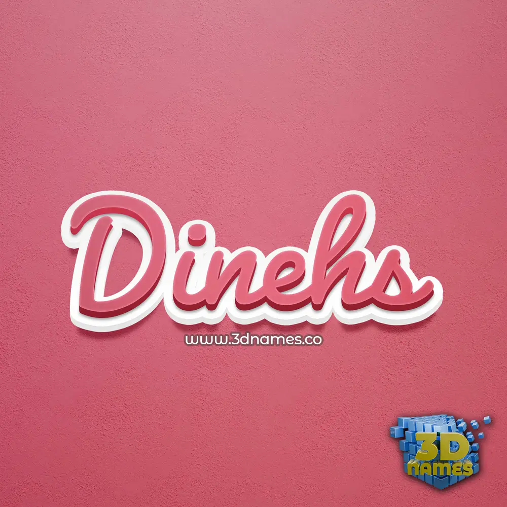 dinehs in Red Scribble style - 3D name wallpaper