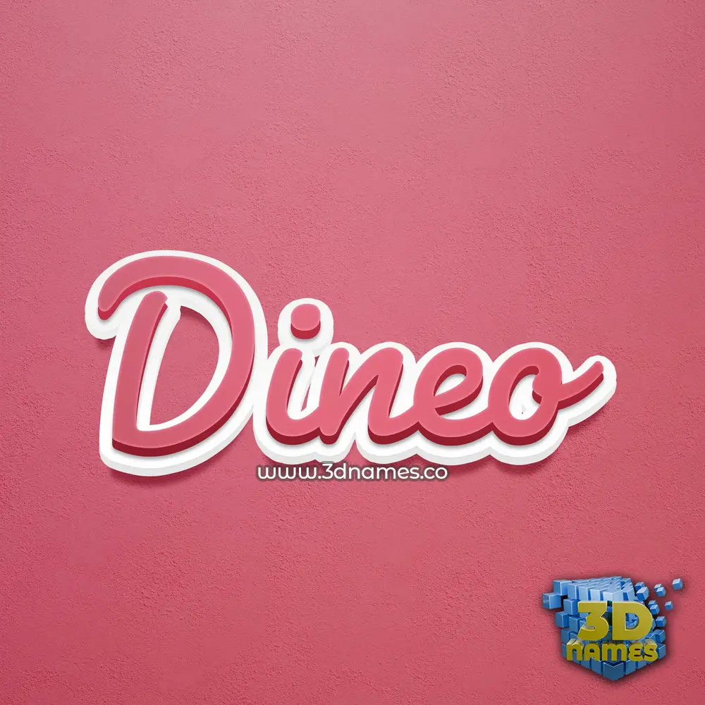 dineo in Red Scribble style - 3D name wallpaper