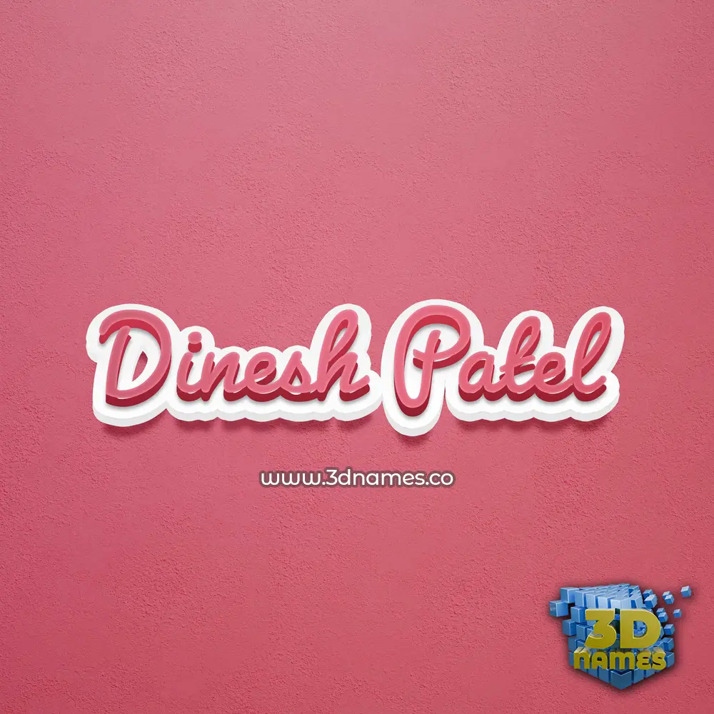 dinesh patel in Red Scribble style - 3D name wallpaper