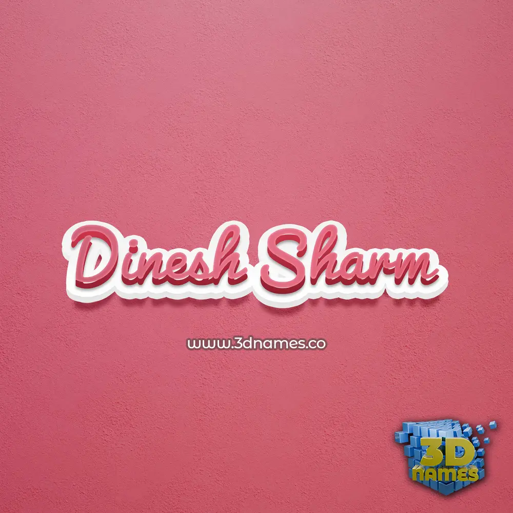 dinesh sharm in Red Scribble style - 3D name wallpaper