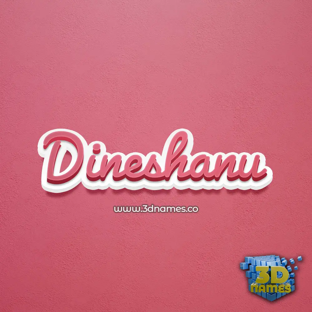 dineshanu in Red Scribble style - 3D name wallpaper
