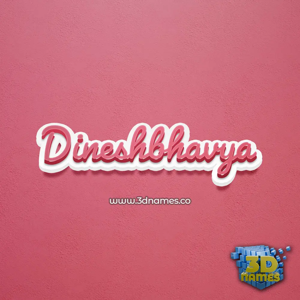 dineshbhavya in Red Scribble style - 3D name wallpaper