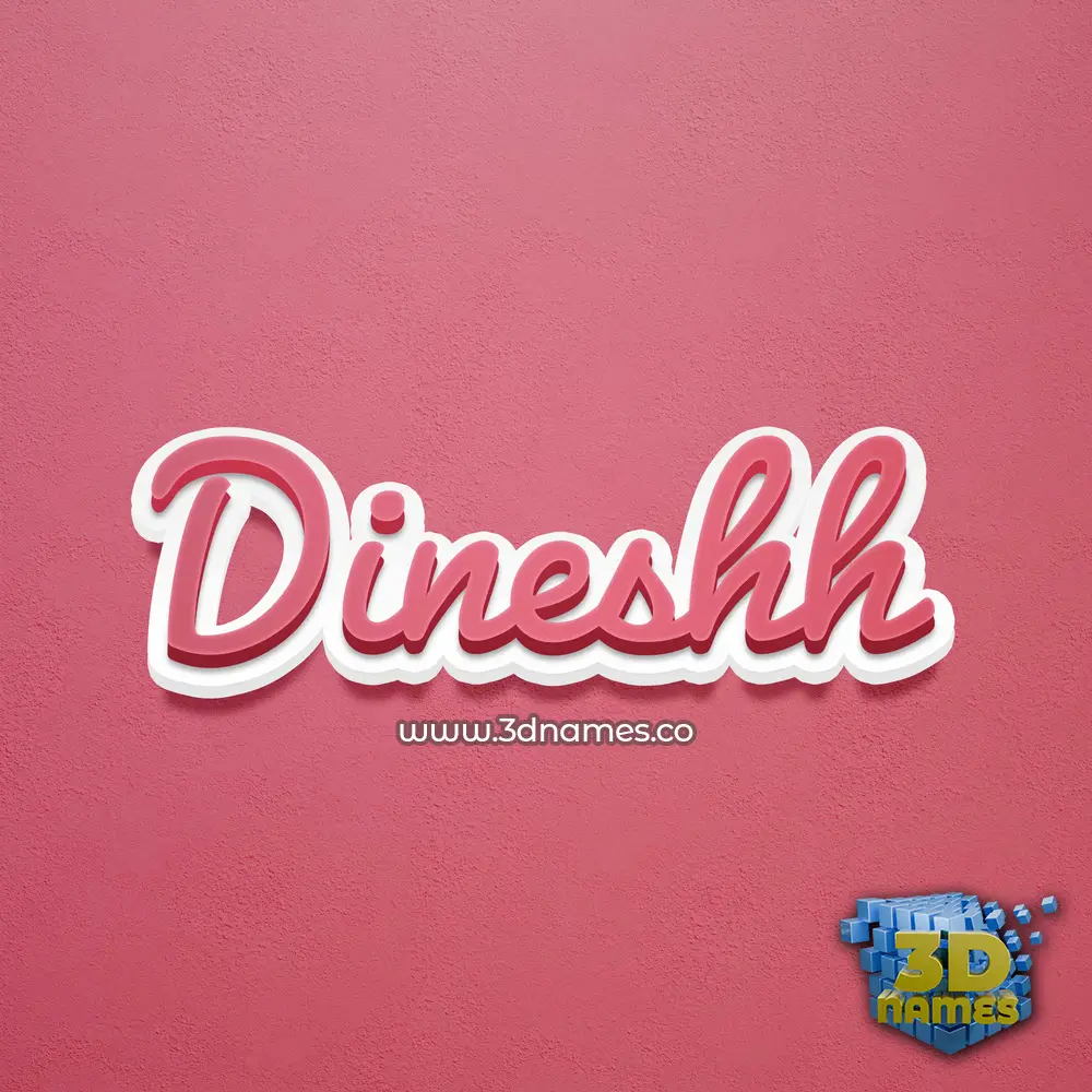 dineshh in Red Scribble style - 3D name wallpaper