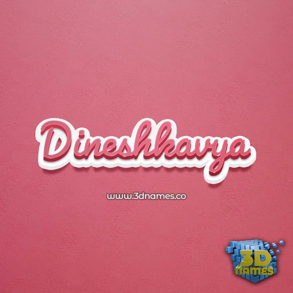 dineshkavya in Red Scribble style - 3D name wallpaper