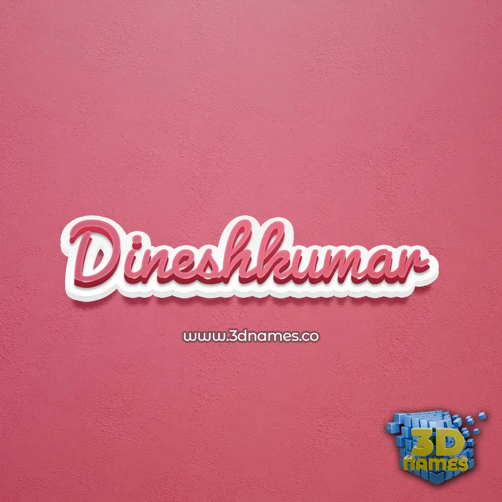 dineshkumar in Red Scribble style - 3D name wallpaper