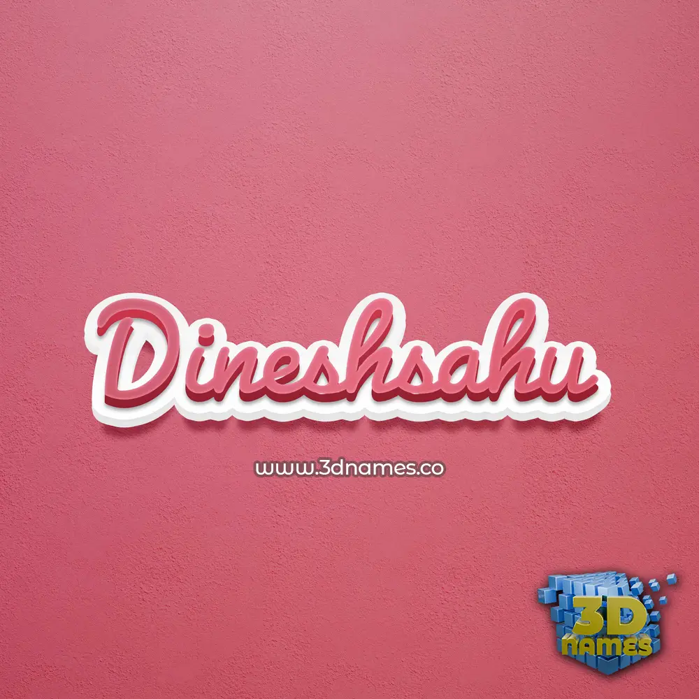dineshsahu in Red Scribble style - 3D name wallpaper