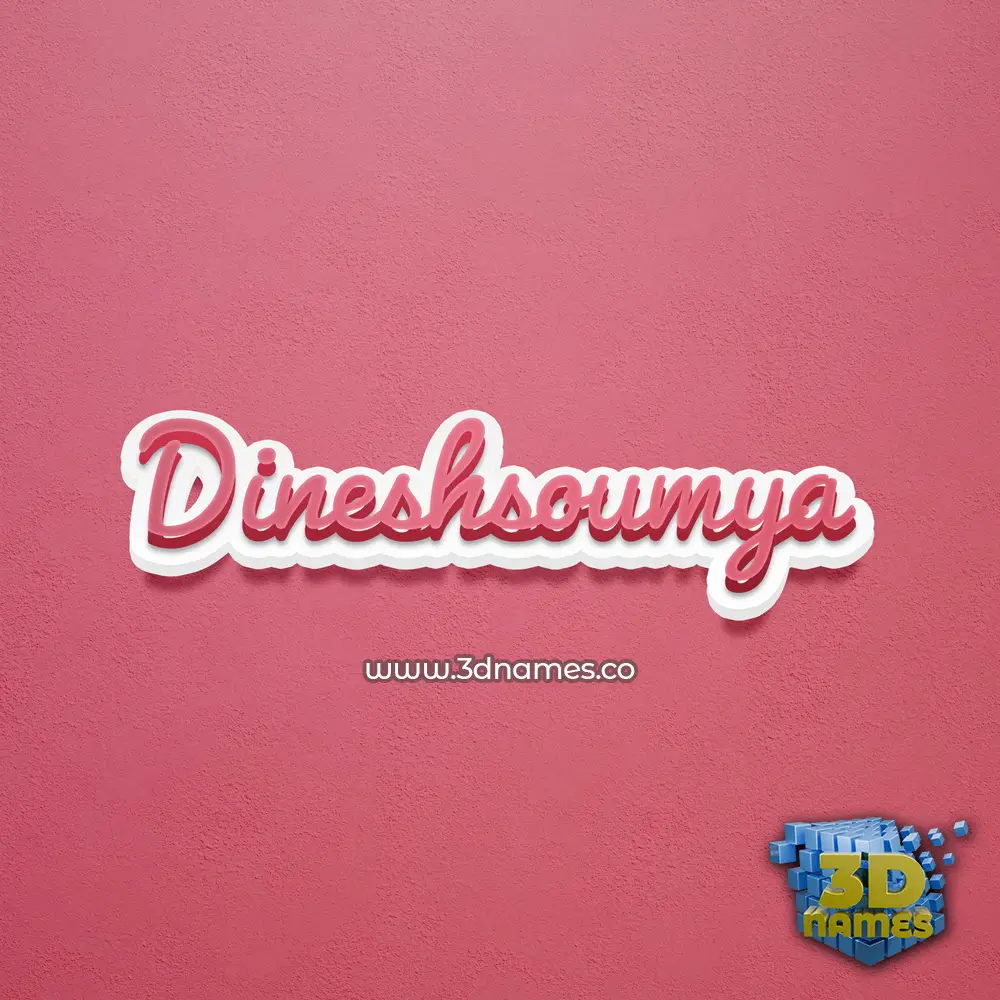 dineshsoumya in Red Scribble style - 3D name wallpaper