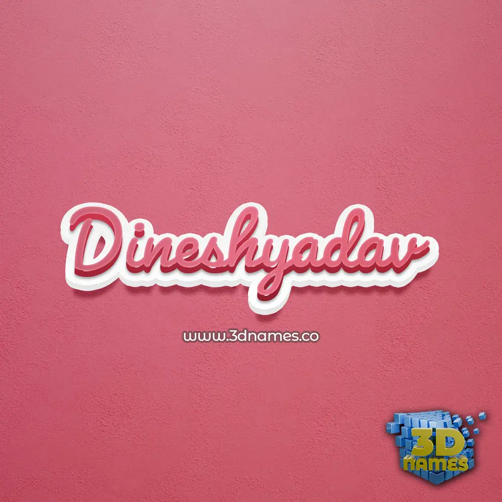 dineshyadav in Red Scribble style - 3D name wallpaper