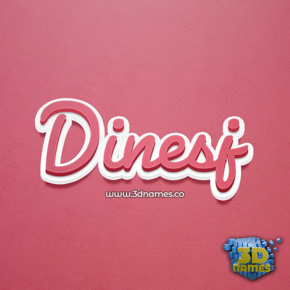 dinesj in Red Scribble style - 3D name wallpaper
