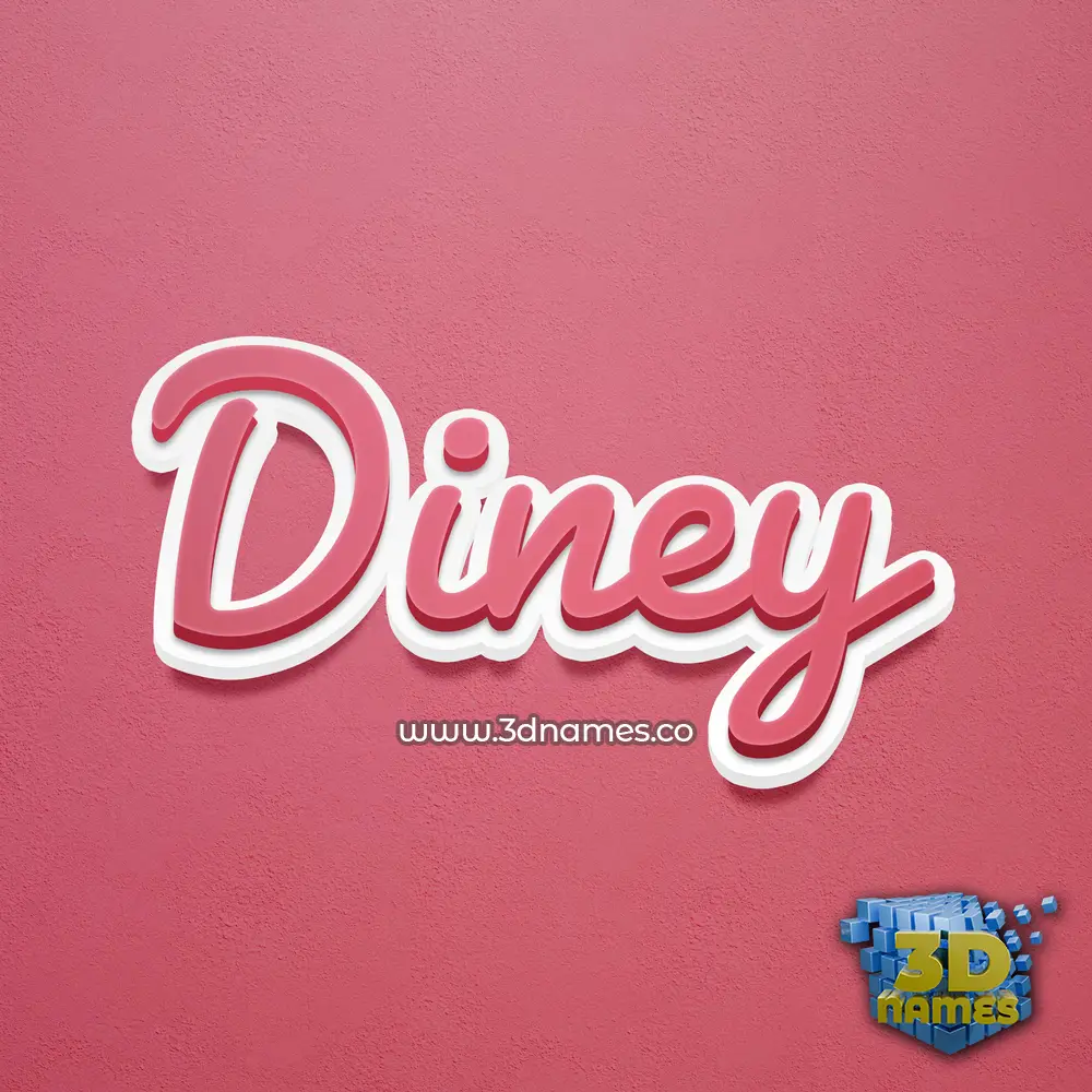 diney in Red Scribble style - 3D name wallpaper