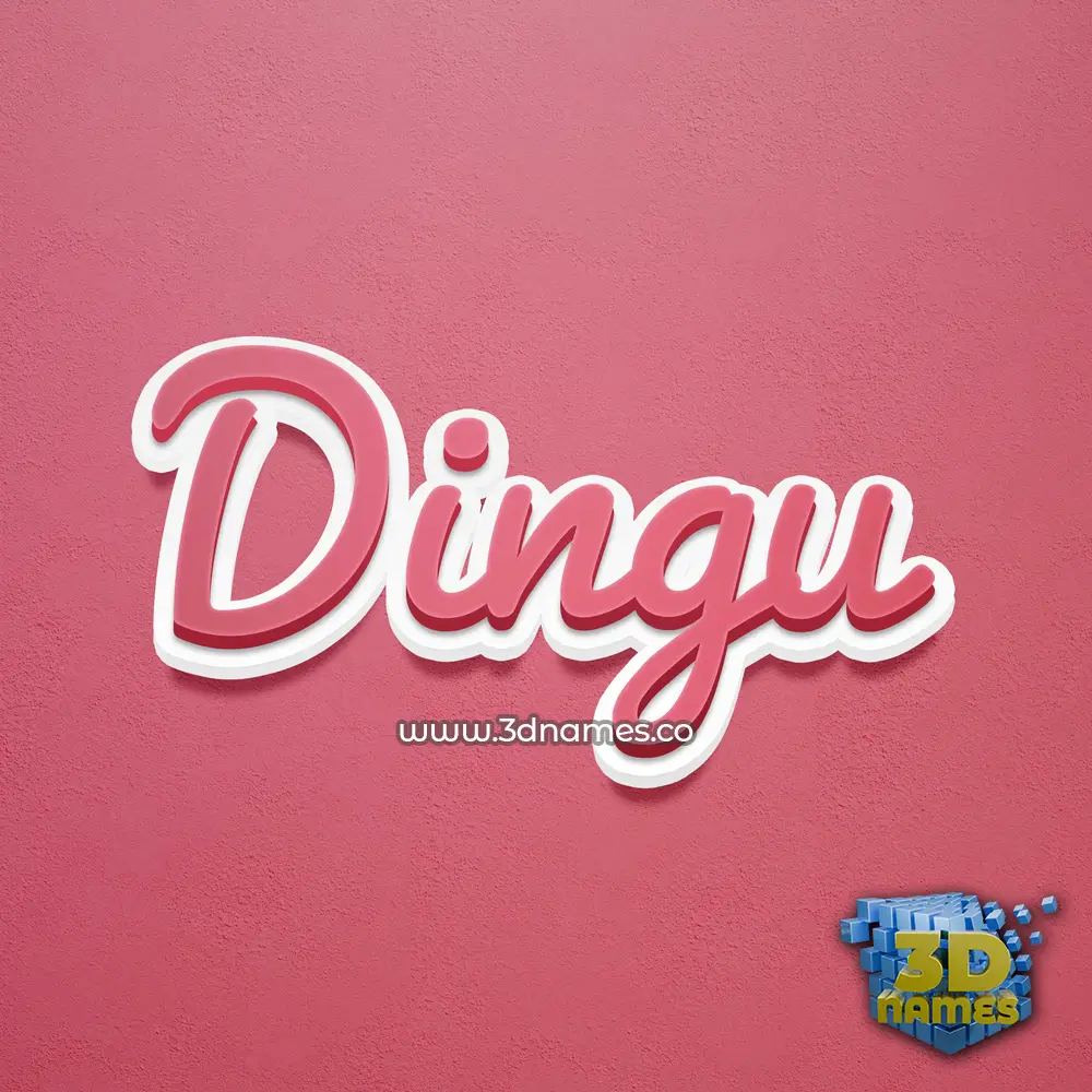 dingu in Red Scribble style - 3D name wallpaper