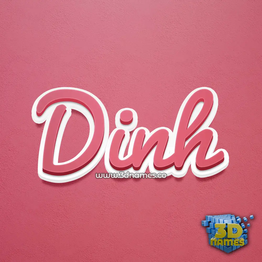 dinh in Red Scribble style - 3D name wallpaper