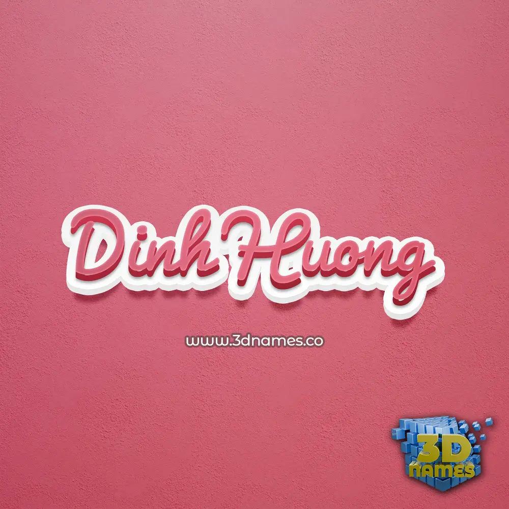 dinh huong in Red Scribble style - 3D name wallpaper