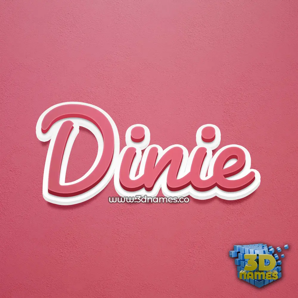 dinie in Red Scribble style - 3D name wallpaper