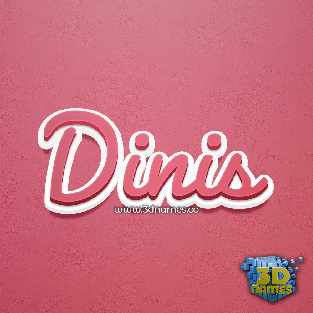 dinis in Red Scribble style - 3D name wallpaper