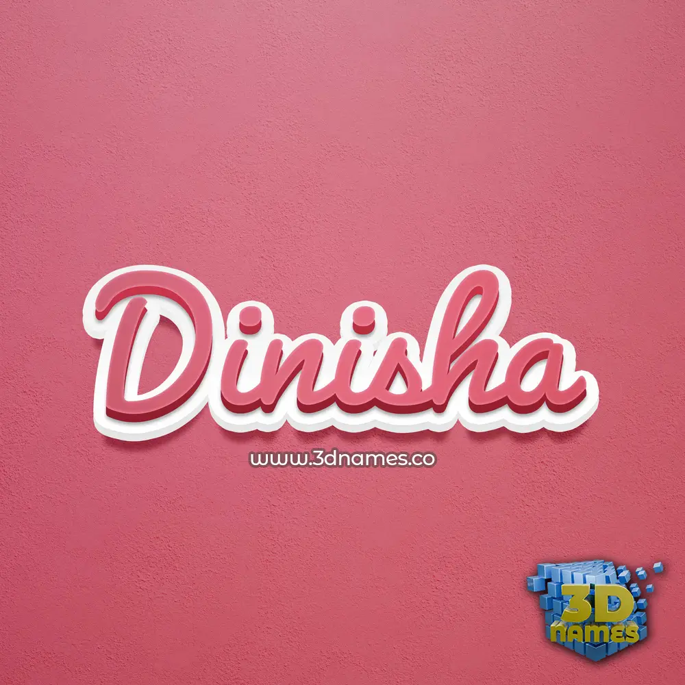 dinisha in Red Scribble style - 3D name wallpaper