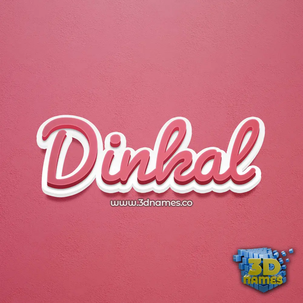 dinkal in Red Scribble style - 3D name wallpaper