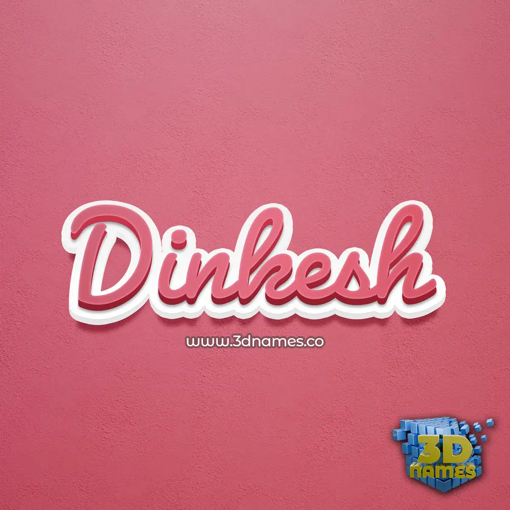 dinkesh in Red Scribble style - 3D name wallpaper