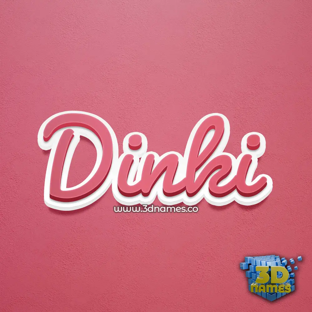 dinki in Red Scribble style - 3D name wallpaper