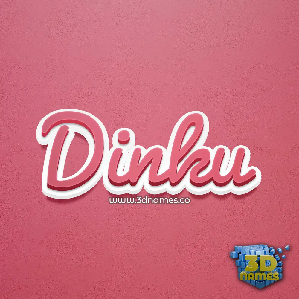 dinku in Red Scribble style - 3D name wallpaper