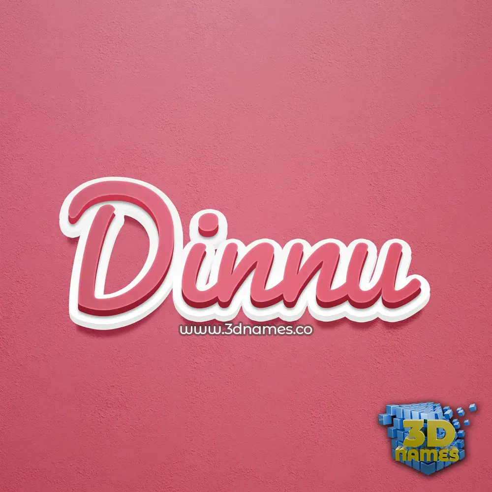 dinnu in Red Scribble style - 3D name wallpaper