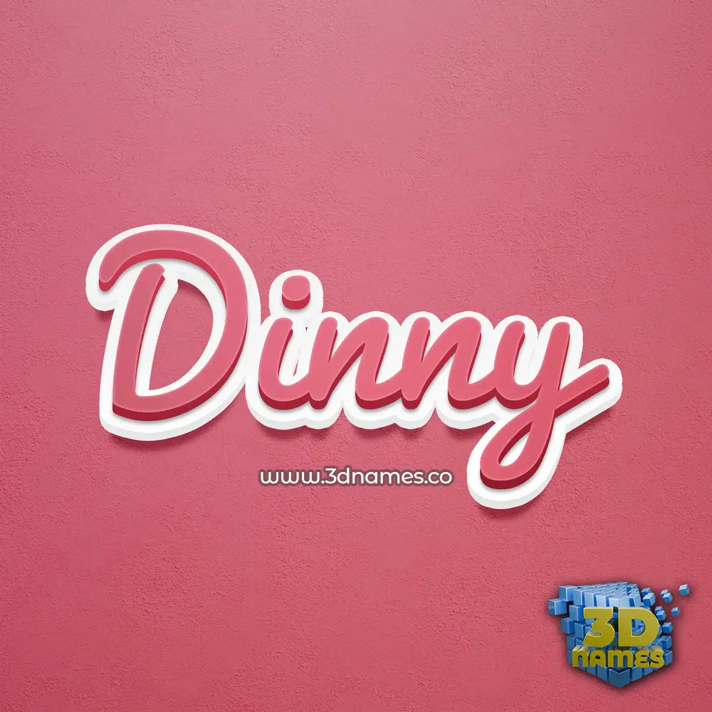 dinny in Red Scribble style - 3D name wallpaper