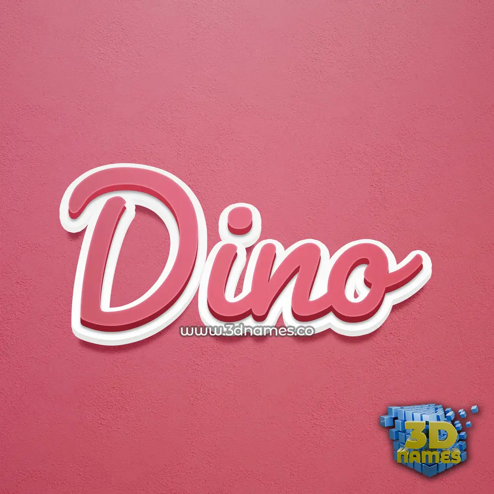 dino in Red Scribble style - 3D name wallpaper
