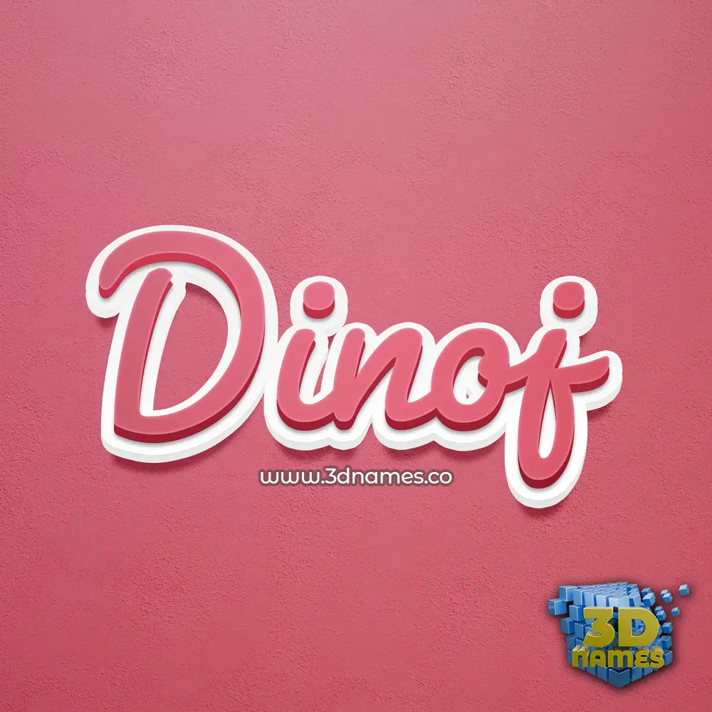 dinoj in Red Scribble style - 3D name wallpaper