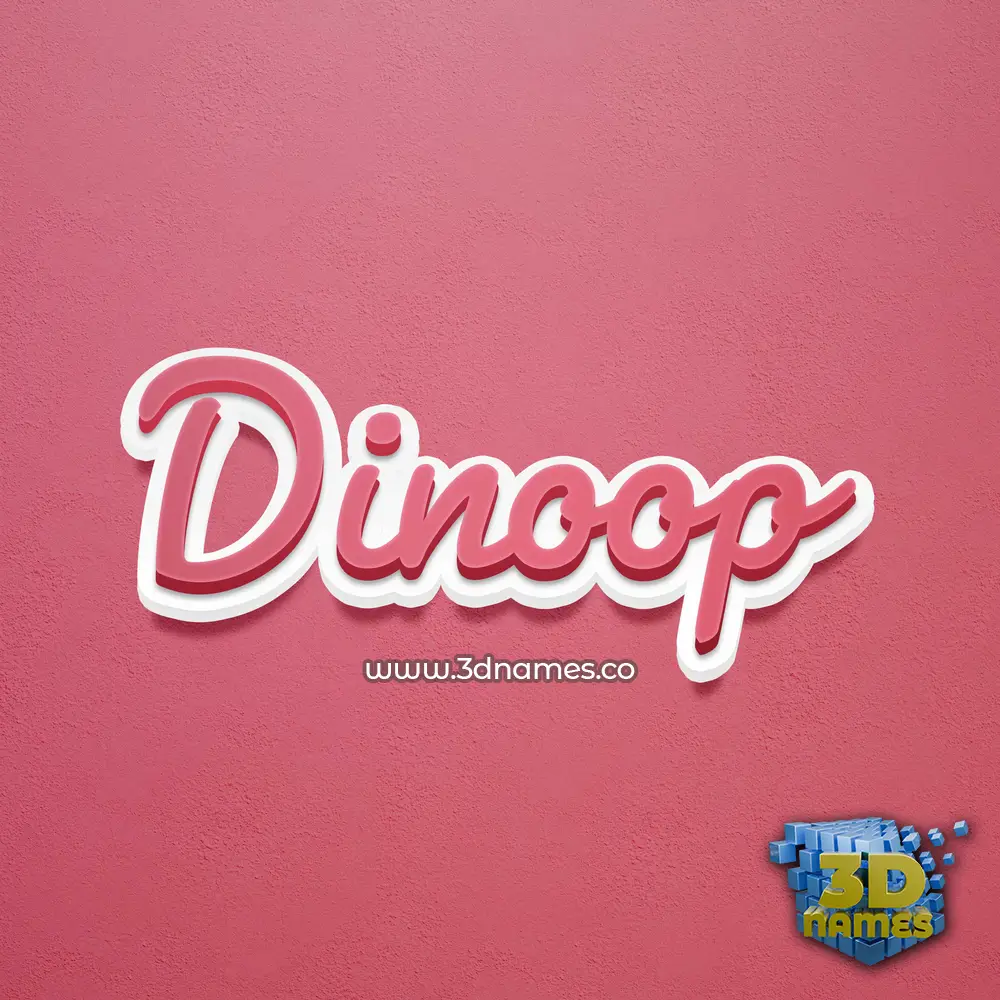 dinoop in Red Scribble style - 3D name wallpaper