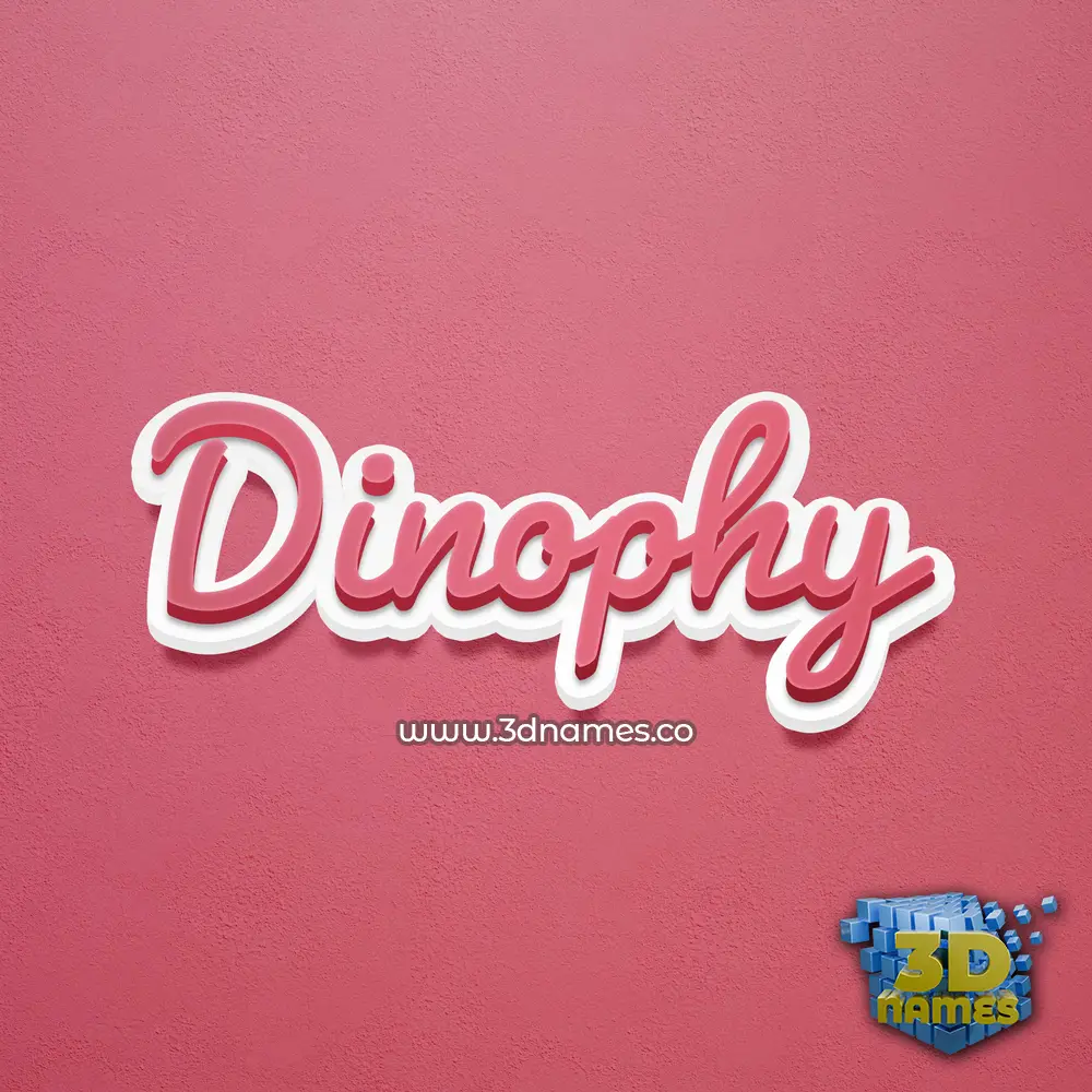 dinophy in Red Scribble style - 3D name wallpaper
