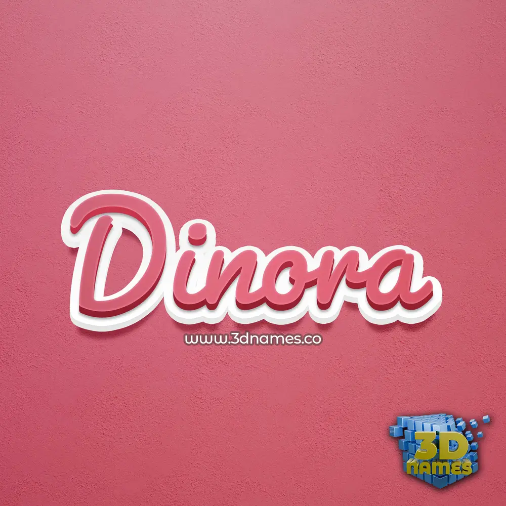 dinora in Red Scribble style - 3D name wallpaper