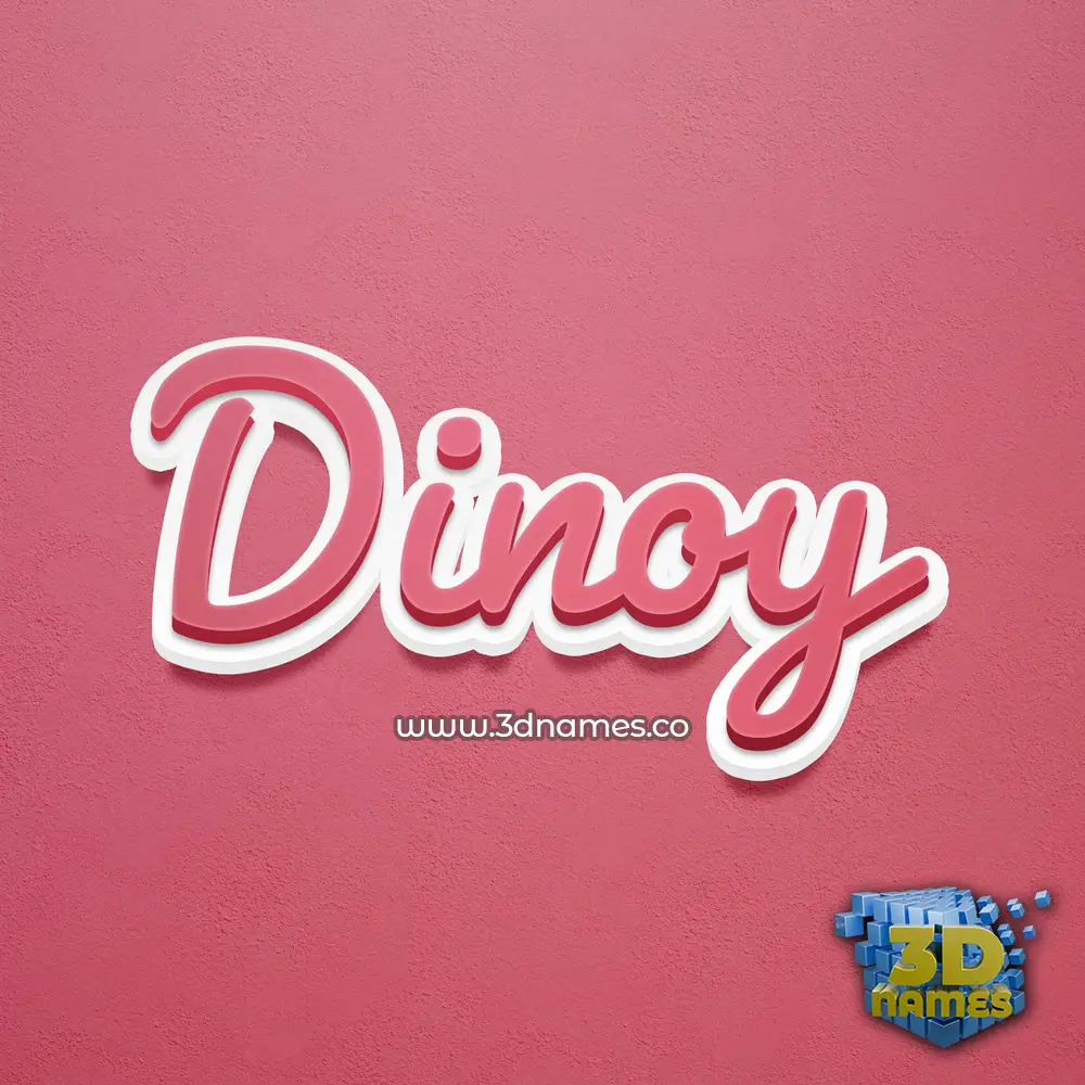 dinoy in Red Scribble style - 3D name wallpaper