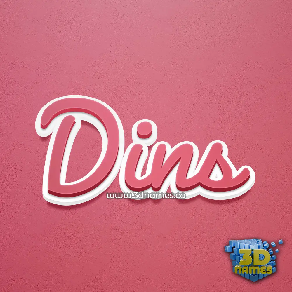 dins in Red Scribble style - 3D name wallpaper