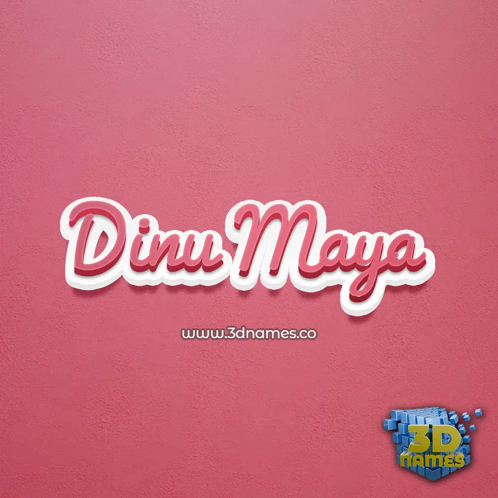 dinu maya in Red Scribble style - 3D name wallpaper