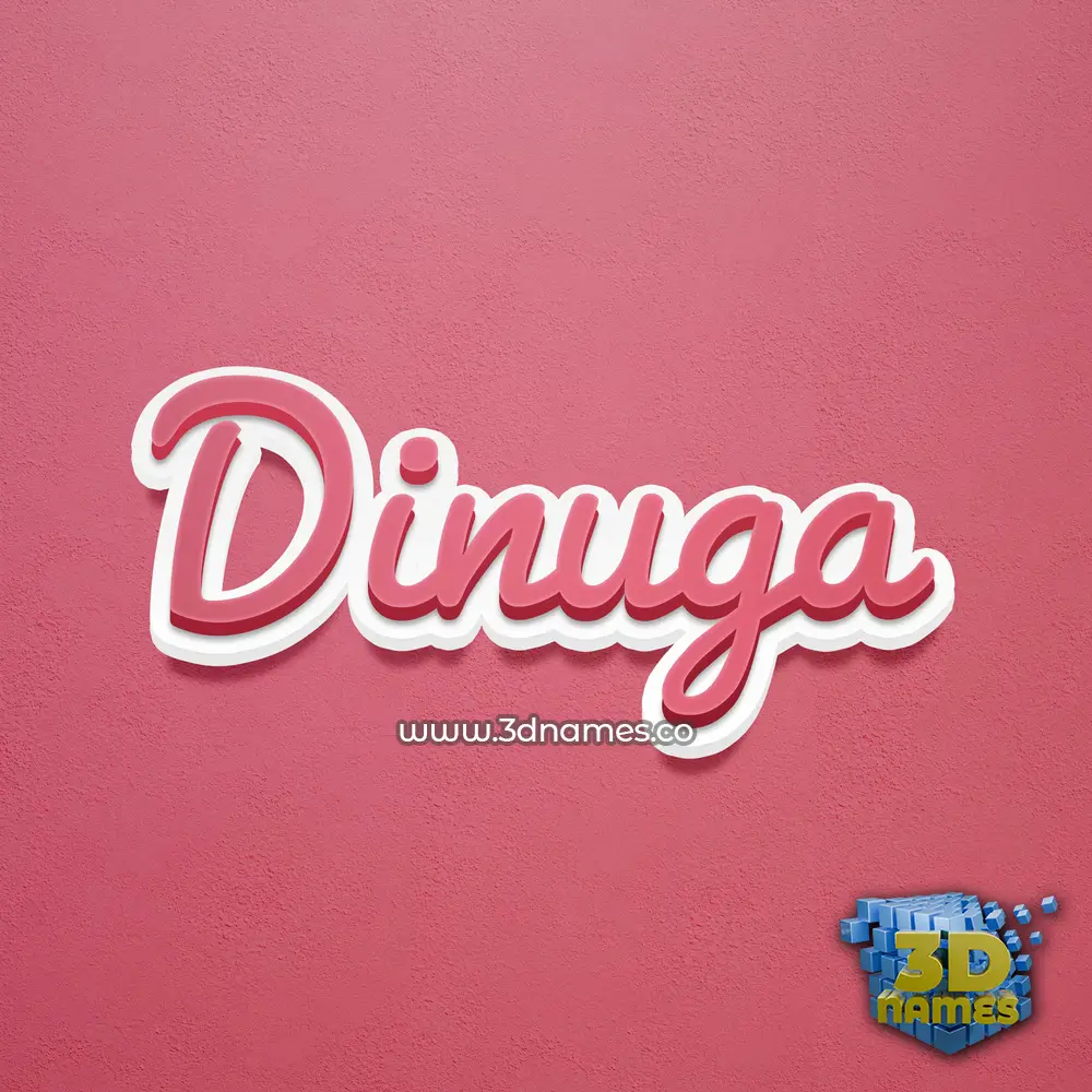 dinuga in Red Scribble style - 3D name wallpaper