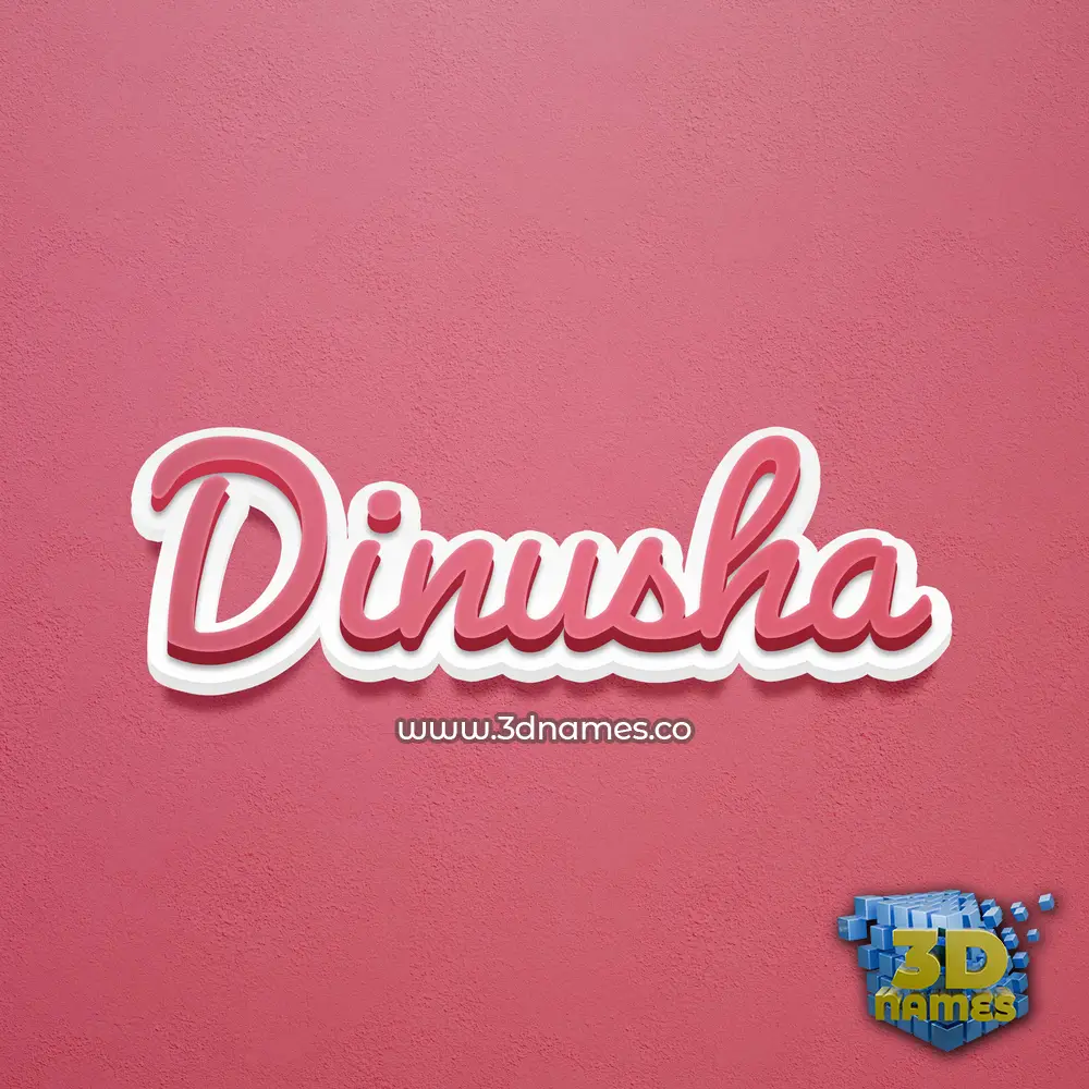dinusha in Red Scribble style - 3D name wallpaper