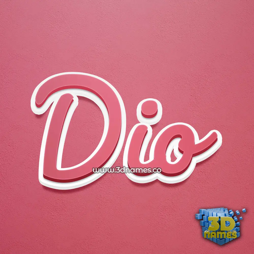 dio in Red Scribble style - 3D name wallpaper