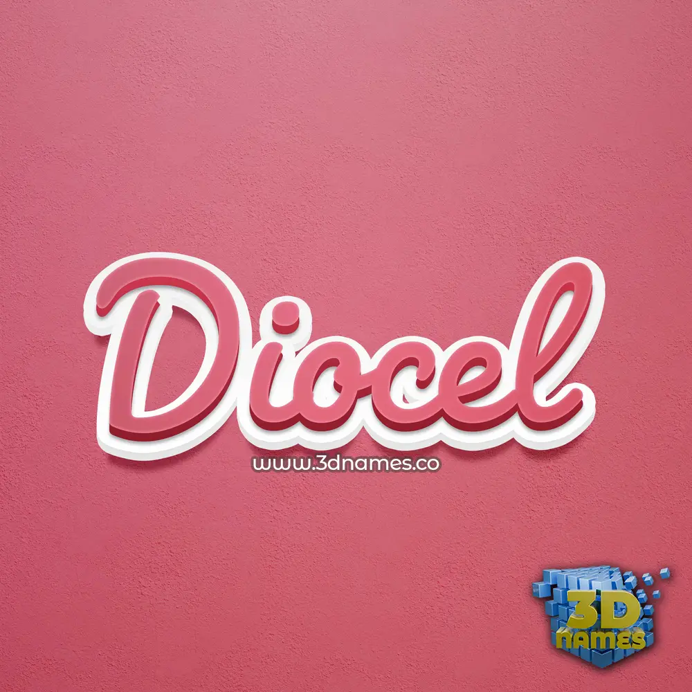 diocel in Red Scribble style - 3D name wallpaper